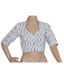 White Ikat Cotton Ikat Blouses