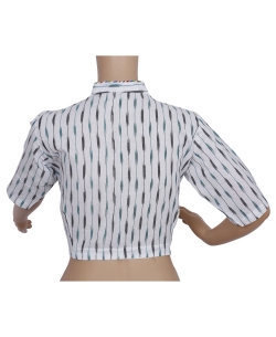 White Ikat Cotton Ikat Blouses