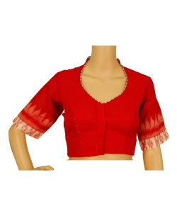 Red Ikat Cotton Ikat Blouses