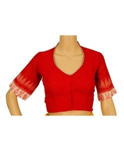 Red Ikat Cotton Ikat Blouses