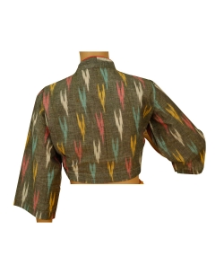 Grey Ikat Cotton Ikat Blouses