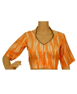 Orange Ikat Cotton Ikat Blouses