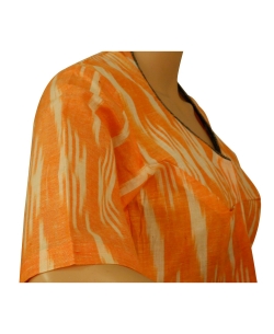 Orange Ikat Cotton Ikat Blouses