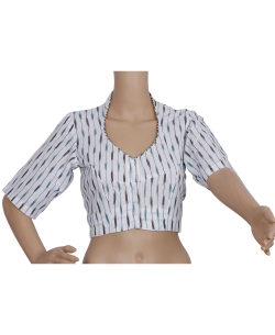 White Ikat Cotton Ikat Blouses