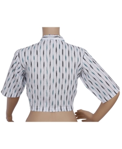 White Ikat Cotton Ikat Blouses