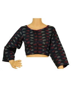 Black Ikat Cotton Ikat Blouses