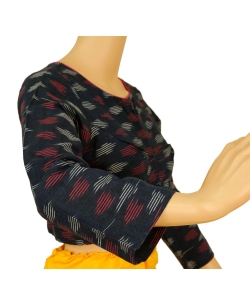 Black Ikat Cotton Ikat Blouses