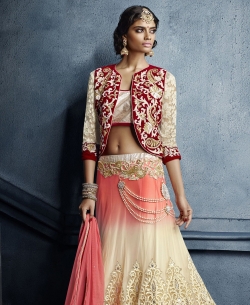 Multi Art Silk, Net Zari Style A Line Lehengas