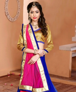 Blue Gota Zari Style A-Line Lehengas