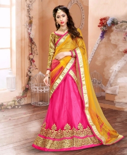 Pink Gota Zari Style A-Line Lehengas