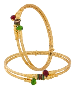 Gold Alloy Minakari, Stones, Crystals Bangles