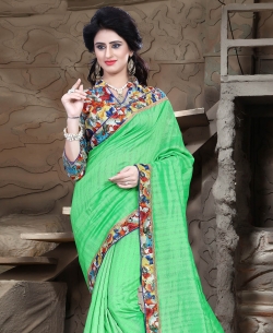 Green Bhagalpuri Lace Style Border Sarees