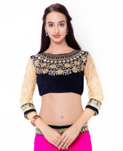 Fuchsia Georgette Mirror Work Border Sarees