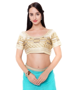 Sky Blue Lycra Lace Style Border Sarees