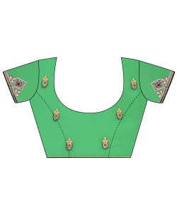 Green Georgette Stones Border Sarees