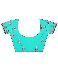 Pale Turquoise Georgette Stones Border Sarees