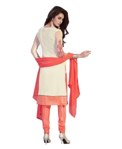 Ivory Georgette Blend Embroidered Chudidhar Suits