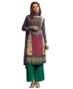 Multi Georgette Blend Embroidered Chudidhar Suits