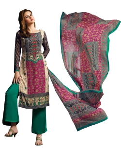 Multi Georgette Blend Embroidered Chudidhar Suits