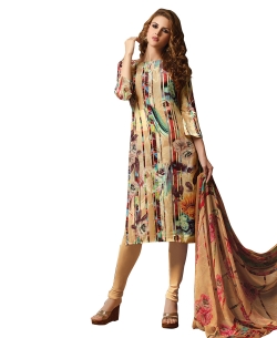 Multi Georgette Blend Embroidered Chudidhar Suits