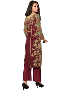 Multi Georgette Blend Embroidered Chudidhar Suits