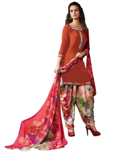 Multi Georgette Blend Embroidered Chudidhar Suits