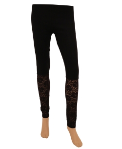 Black Cotton Blend Solid Designer Leggings