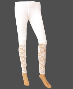 White Cotton Blend Solid Designer Leggings