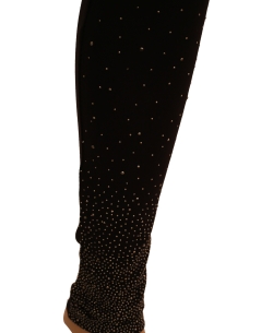 Black Cotton Blend Solid Designer Leggings