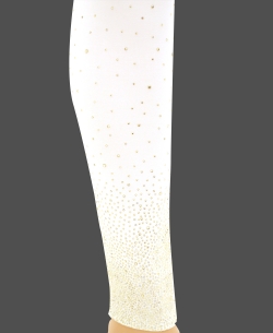 White Cotton Blend Solid Designer Leggings