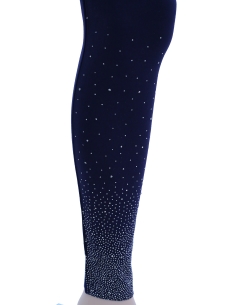 Navy Blue Cotton Blend Solid Designer Leggings