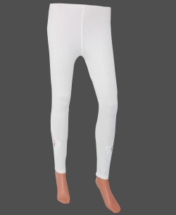 White Cotton Blend Solid Designer Leggings