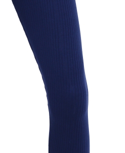 Navy Blue Cotton Blend Solid Designer Leggings