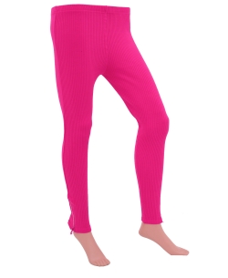 Deep Pink Cotton Blend Solid Designer Leggings