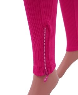 Deep Pink Cotton Blend Solid Designer Leggings