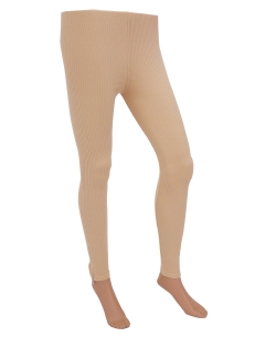Cream Cotton Blend Solid Designer Leggings