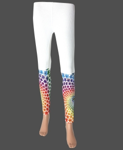 White Cotton Blend Printed Designer Leggings