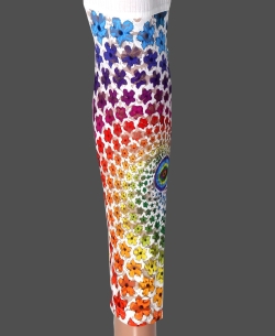 White Cotton Blend Printed Designer Leggings