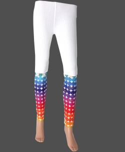 White Cotton Blend Printed Designer Leggings