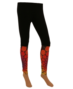 Black Cotton Blend Printed Designer Leggings