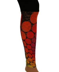 Black Cotton Blend Printed Designer Leggings