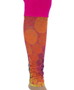 Deep Pink Cotton Blend Printed Designer Leggings