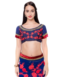 Blue Georgette Embroidered Designer Sarees