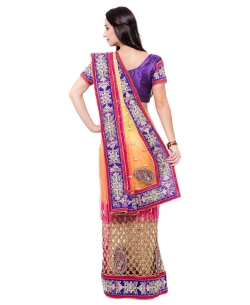 Multi Net Cut Work Designer Sarees