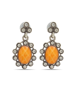 Orange Non Precious Metal Stones, Crystals Drops