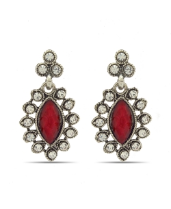 Red Non Precious Metal Stones, Crystals Drops