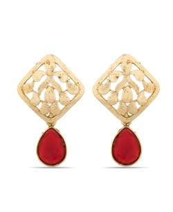 Red And  Gold Non Precious Metal Stones, Crystals Drops