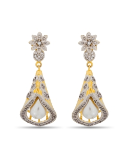 White And  Gold Non Precious Metal Stones, Crystals Drops