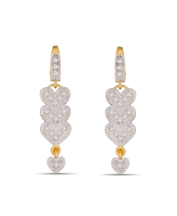 Gold And  White Non Precious Metal Stones, Crystals Drops