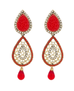 Red Non Precious Metal Stones, Crystals Drops